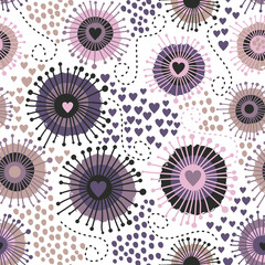 abstract circles pattern with hearts