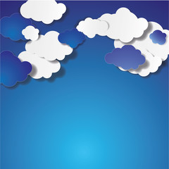 Blue sky with clouds. Vector