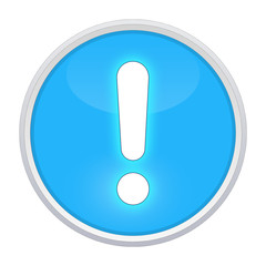 exclamation point light blue button round