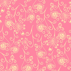 Floral seamless texture. Spring flowers pattern.