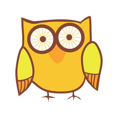 Cute owl. Vector bird.