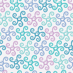 Colorful floral seamless pattern in cartoon style. Seamless patt