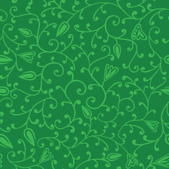 Colorful floral seamless pattern in cartoon style. Seamless patt