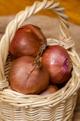 Basket of onions.