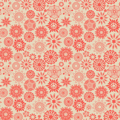 Floral seamless pattern with flowers. Copy square to the side an