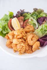 Deep fried garlic prawns