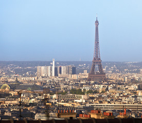 Paris city view with Eiffel tower, France, Europe
