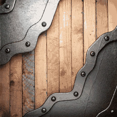 metal and wood background