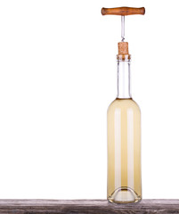 white wine and a bottle isolated