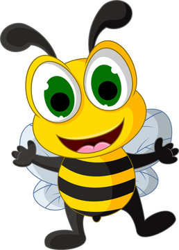 cute little bee cartoon posing