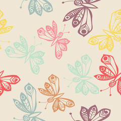 Romantic butterfly seamless pattern.