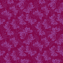 Romantic butterfly seamless pattern.