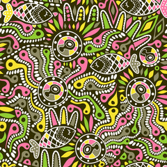 Ethnic seamless pattern. Copy square to the side and you'll get