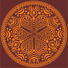 ornamental round lace pattern, circle background with many detai