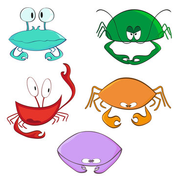 cartoon crabs with different characters