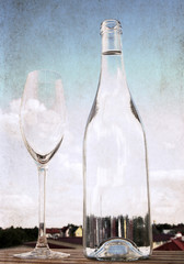 artwork  in grunge style,  wine