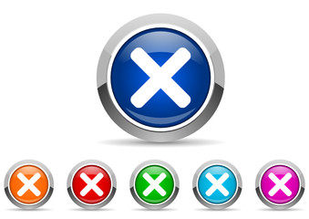 Fototapeta premium cancel icon set