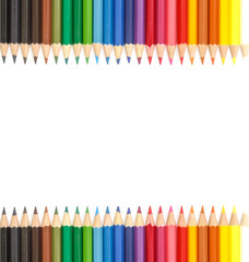 Colour pencils isolated and white background