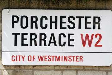 Porchester Terrace street Sign