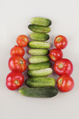 cucumbers and tomatoes (Vegetables)