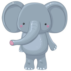 elephant cartoon character, isolated