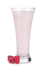 Raspberry milk smoothie