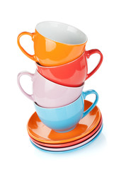 Set of colorful cups