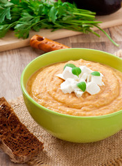 cream of eggplant soup with feta