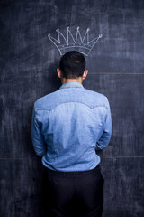 Man imagining himself being king