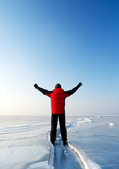 Silhouette of a winner. Sport and active life concept