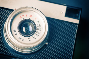 Close up of the old camera, vintage style