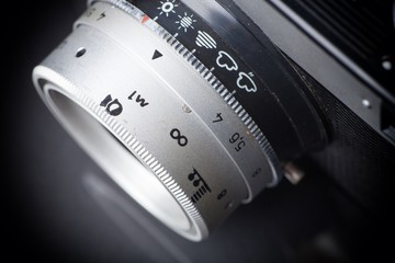 Close up of the old camera, vintage style