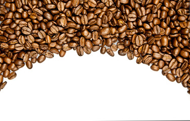beans of coffee isolated on white background