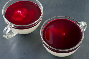panna cotta with berry coulis