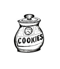 Cookie jar sketch - on a white background.
