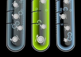 restaurant icon  in three test glasses