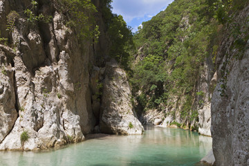 Fototapeta na wymiar Acheron river springs and gorge in Greece
