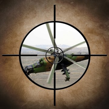 Military target on helicopter