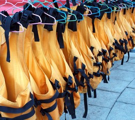 Lifejackets on Hangers