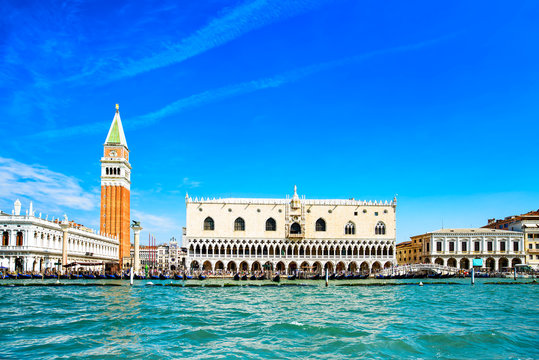 Fototapeta Venice landmark, Piazza San Marco view from sea. Italy