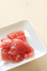 freshness japanese Maguro Sashimi on white dish