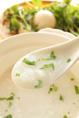 Japanese food, seven type of vegetable and congee for new year 