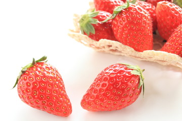 freshness strawberry from Japan on white background