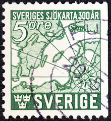 First Swedish navigators' chart (Sweden 1944)