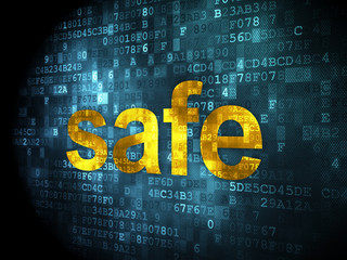 Safety concept: Safe on digital background