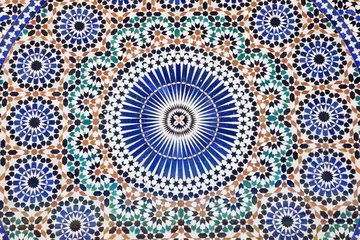 Zelfklevend Fotobehang Oriental mosaic in Morocco, North Africa © philipus