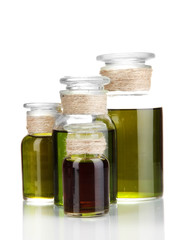 Medicine bottles isolated on white