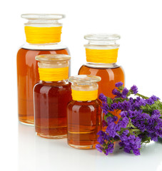 Medicine bottles isolated on white