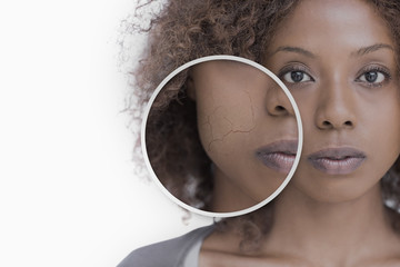Fototapeta premium Close up of cheek of an attractive woman