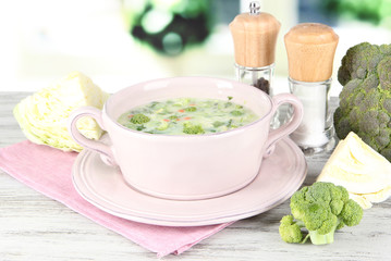 Cabbage soup in plate
